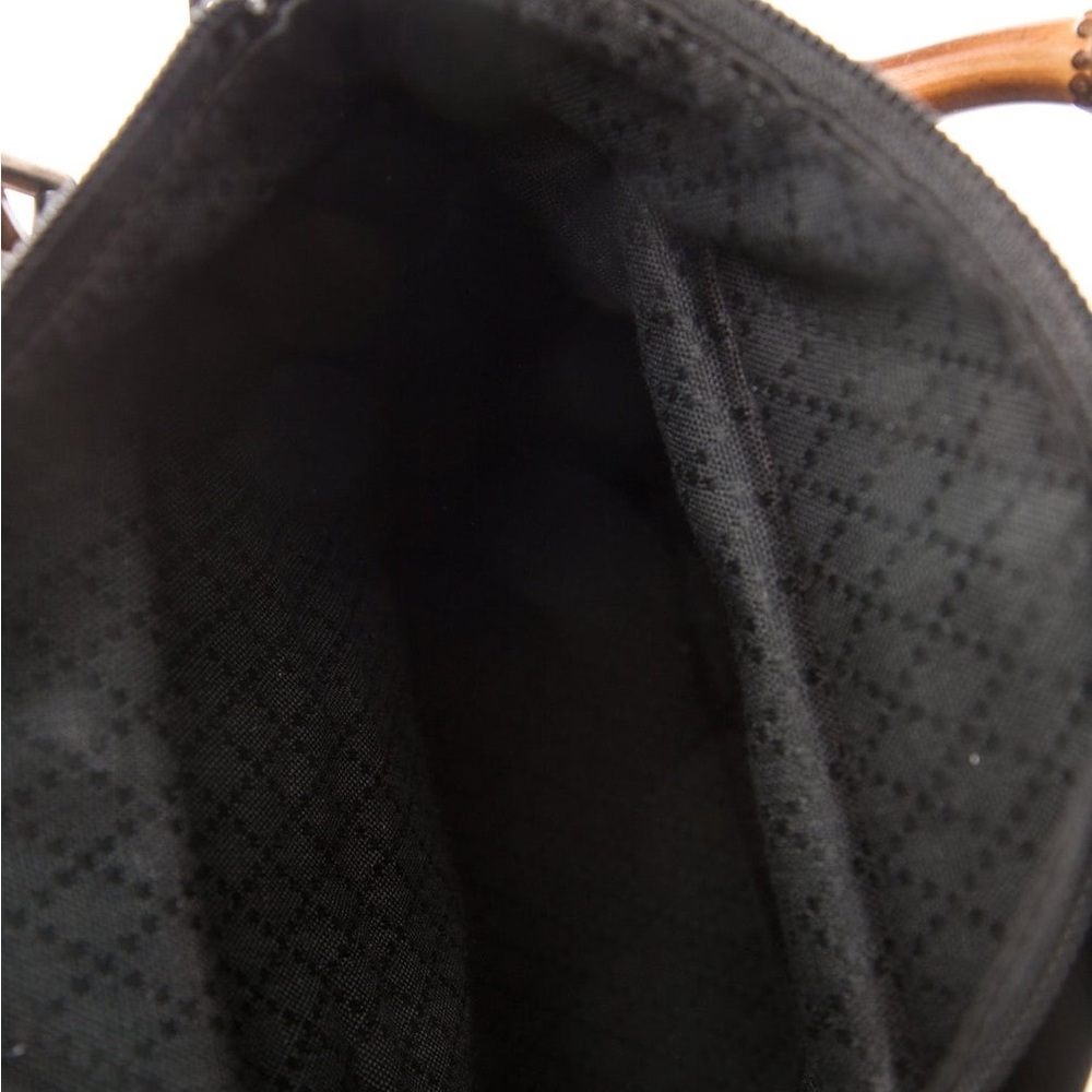 Gucci Black Canvas Bamboo Handle Shoulder/crossbody  Bag - Picture 4 of 16